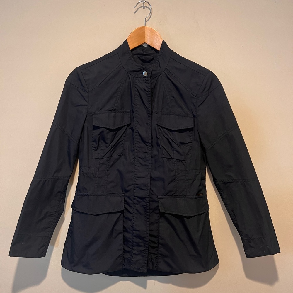 MooRER Women's Black Lightweight Jacket Hidden Buttons Size 40/US 4